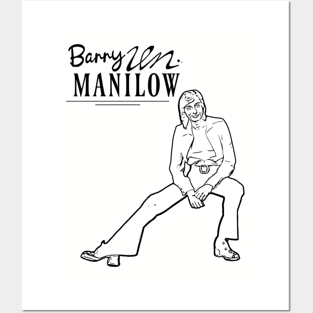 Barry manilow // Black retro Wall Art by Degiab